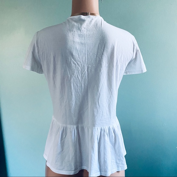 THE ROW Ruffle Bottom Jersey Top LG - Picture 8 of 8